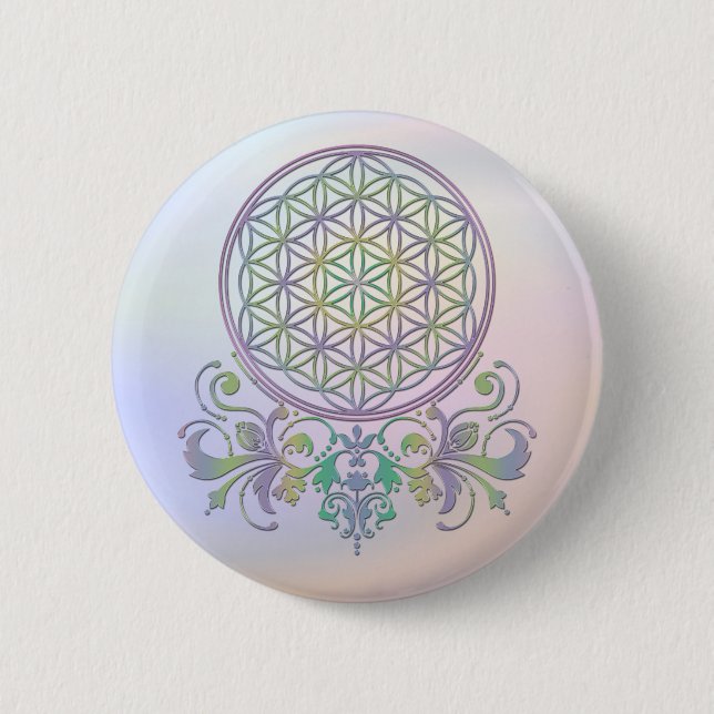 Flower of Life / Blume des Lebens - Ornaments II Button (Front)