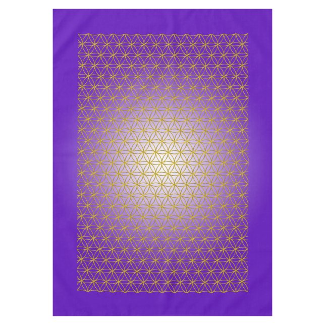 Flower of Life / Blume des Lebens - pattern gold Tablecloth (Front)