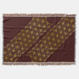 Flower of Life / Blume des Lebens - pattern gold Throw Blanket