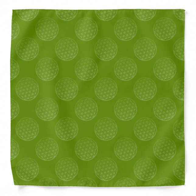 Flower of Life / Blume des Lebens - Pattern green Bandana (Front)
