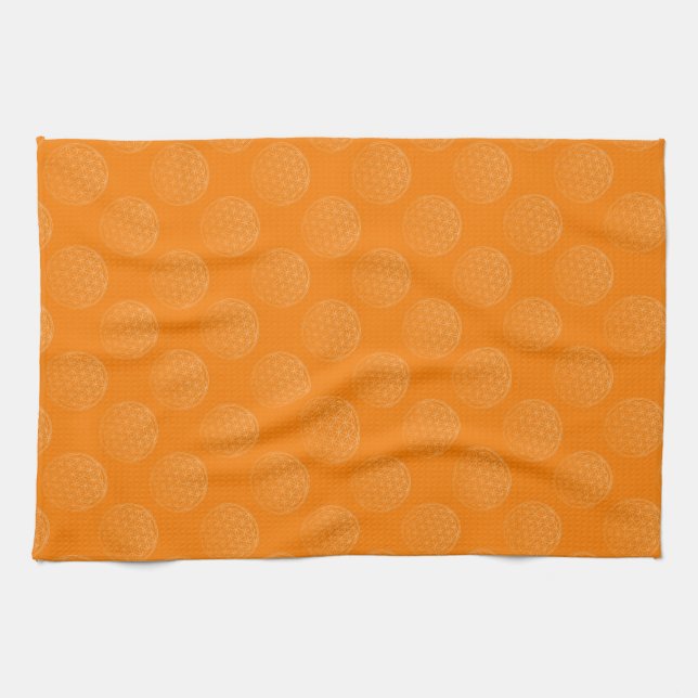 Flower Of Life / Blume des Lebens - pattern orange Towel (Horizontal)