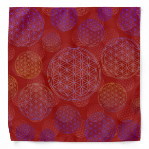 Flower of Life / Blume des Lebens - Pattern red Bandana
