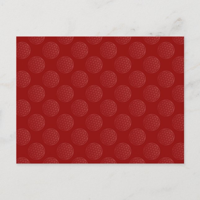 Flower Of Life / Blume des Lebens - pattern red Postcard (Front)