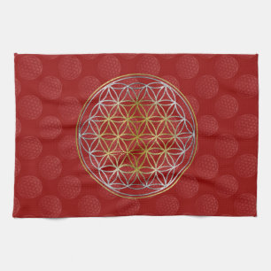 Flower Of Life / Blume des Lebens - pattern red Towel
