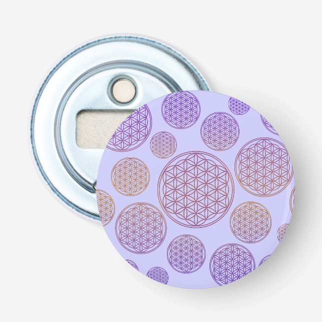 Flower of Life / Blume des Lebens - pattern violet Bottle Opener (Front)