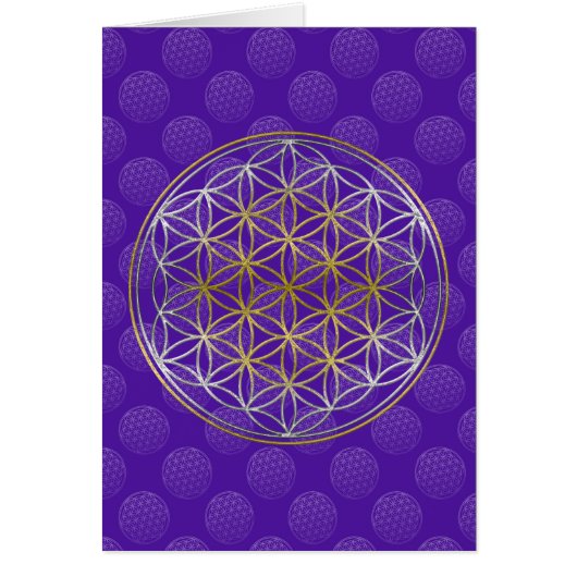 Flower Of Life / Blume des Lebens - pattern violet Cards (Front)