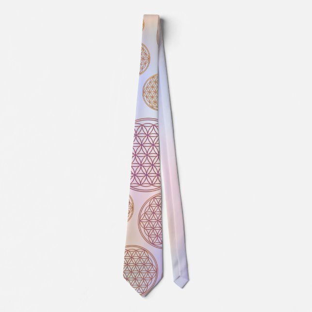 Flower of Life / Blume des Lebens - pattern violet Neck Tie (Front)