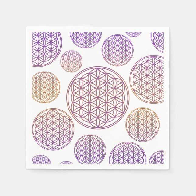 Flower of Life / Blume des Lebens - pattern violet Paper Napkins (Front)