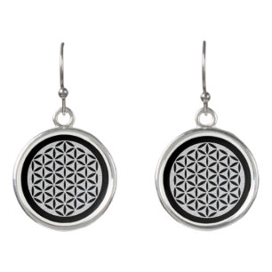 Flower Of Life / Blume des Lebens - punched white Earrings