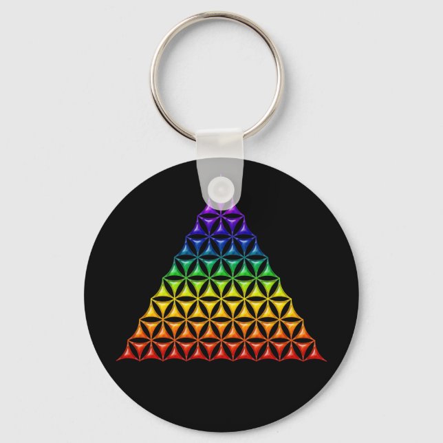 Flower Of Life / Blume des Lebens - pyramid chakra Keychain (Front)