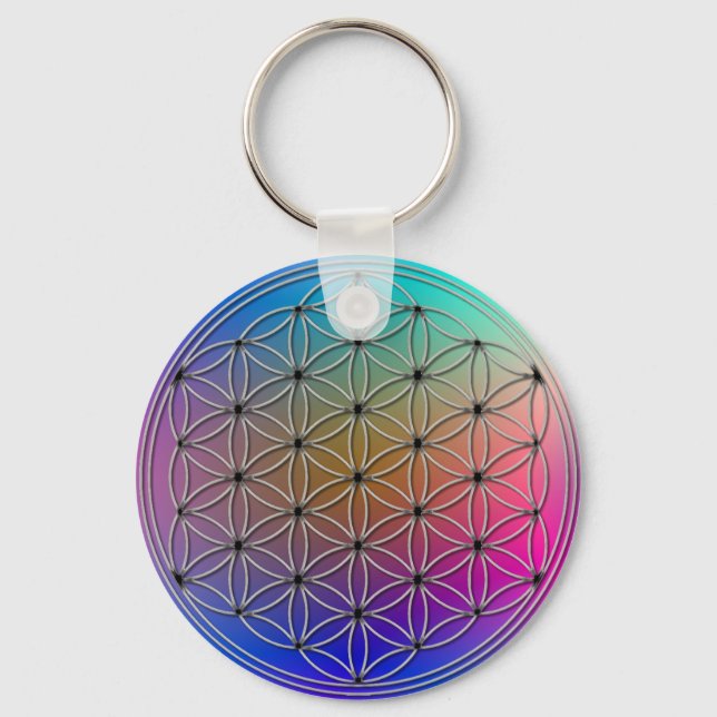 Flower of Life Blume des Lebens Romantic Keychain (Front)