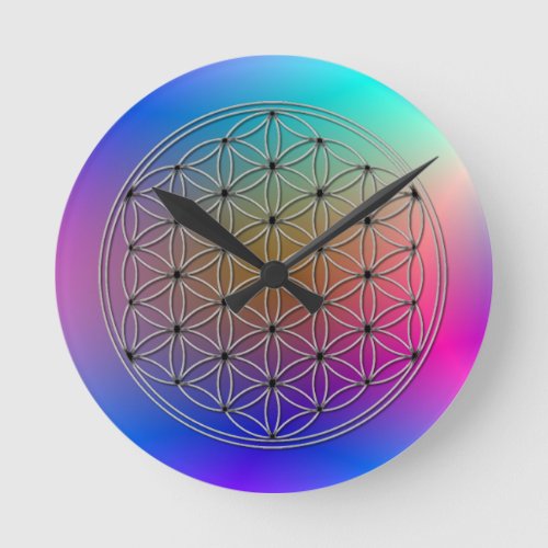 Flower of Life Blume des Lebens Romantic Round Clock