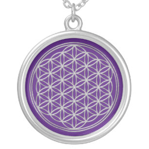 Flower Of Life / Blume des Lebens - shiny crystal Silver Plated Necklace
