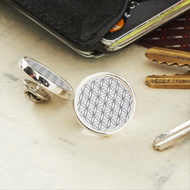 Flower of Life (Blume des Lebens) Silver Lapel Pin (In Situ)