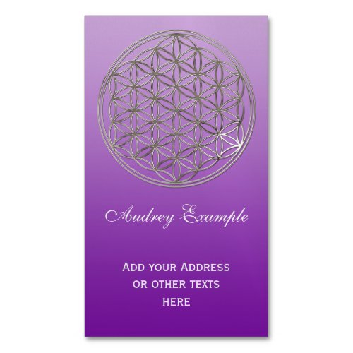 Flower Of Life  Blume des Lebens _ silver Magnetic Business Card