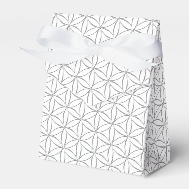 Flower of Life / Blume des Lebens - silver pattern Favor Boxes (Front Side)