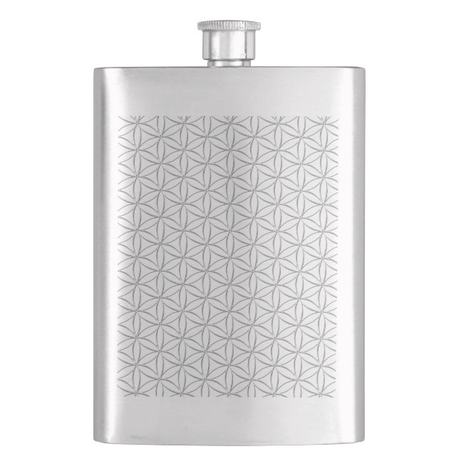 Flower of Life / Blume des Lebens - silver pattern Flask (Front)