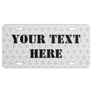 Flower of Life / Blume des Lebens - silver pattern License Plate