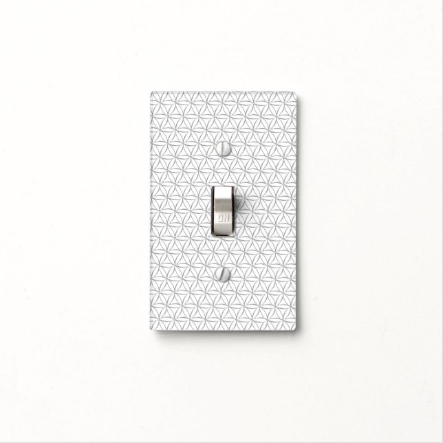 Flower of Life / Blume des Lebens - silver pattern Light Switch Cover (In Situ)