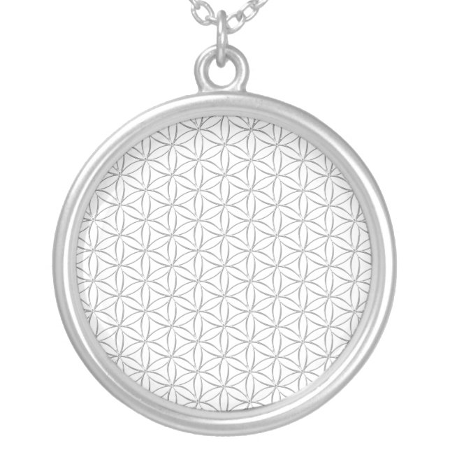 Flower of Life / Blume des Lebens - silver pattern Plated Necklace (Front)