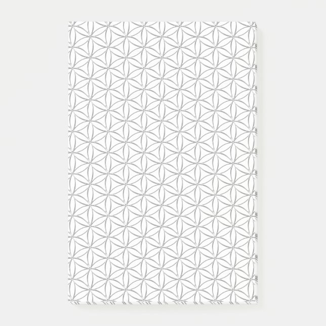 Flower of Life / Blume des Lebens - silver pattern Post-it Notes (Front)