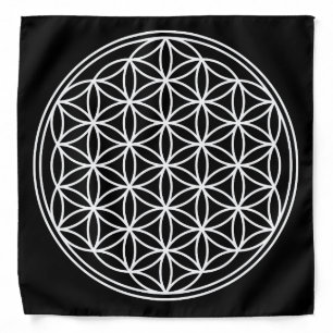 Flower Of Life / Blume des Lebens - solid white Bandana