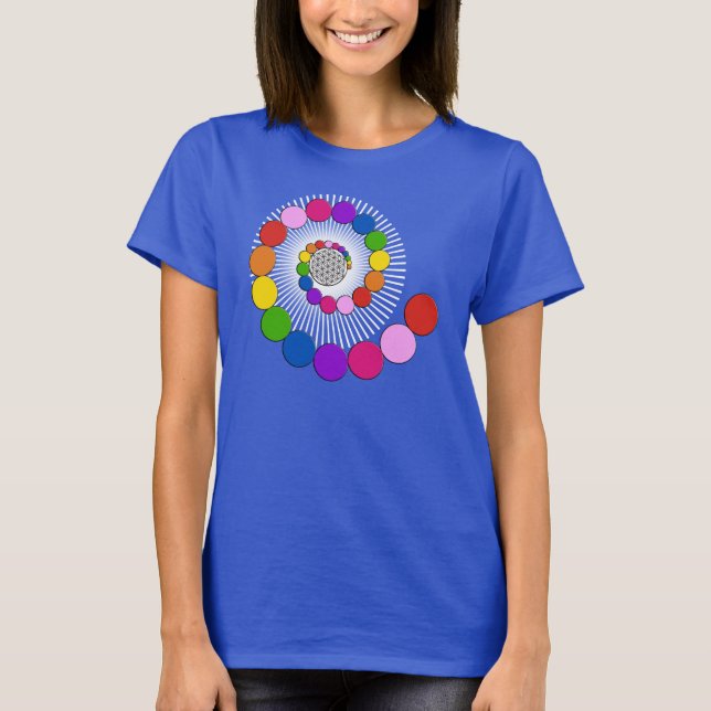 Flower of Life / Blume des Lebens - spiral dots T-Shirt (Front)