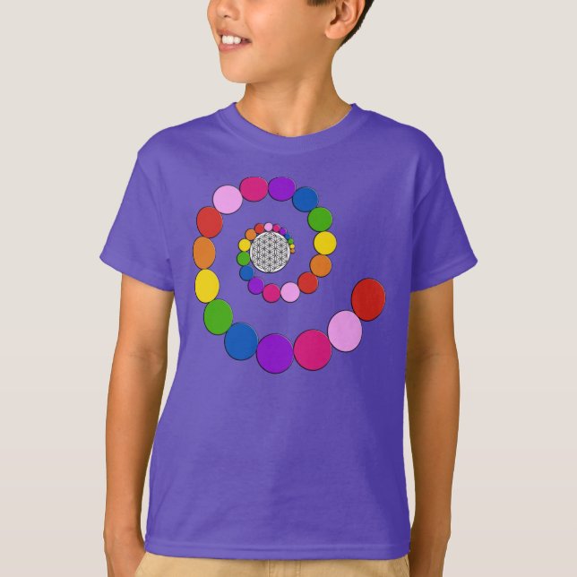 Flower of Life / Blume des Lebens - spiral dots T-Shirt (Front)