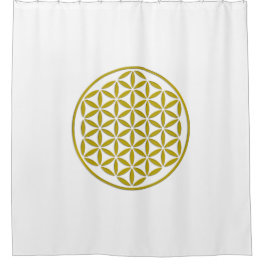 Flower Of Life / Blume des Lebens - stamp gold Shower Curtain