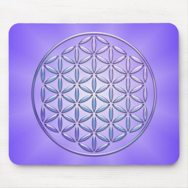 Flower of Life / Blume des Lebens - stamp violet Mouse Pad (Front)