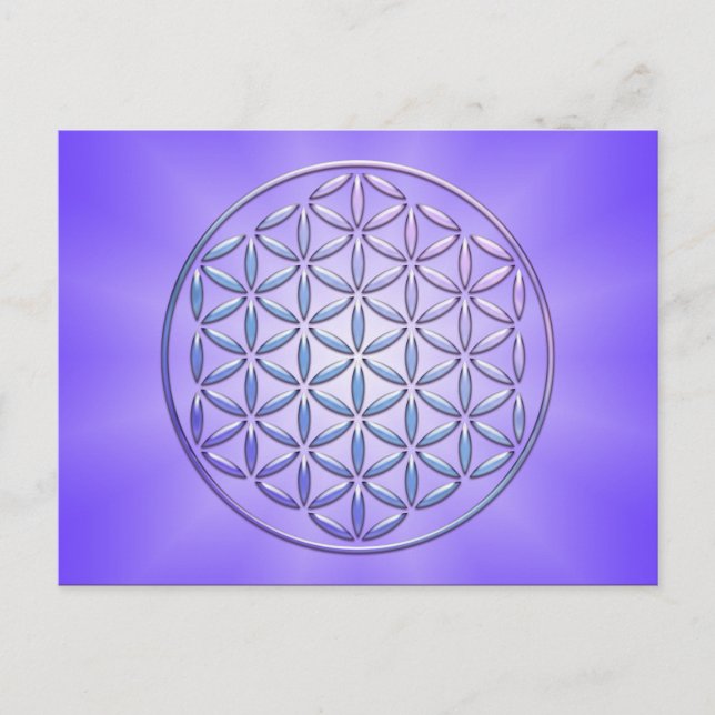 Flower of Life / Blume des Lebens - stamp violet Postcard (Front)