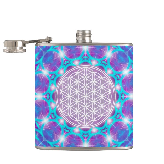 FLOWER OF LIFE/Blume des Lebens Stars Mandala Flask (Opened)