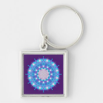 Flower Of Life/blume Des Lebens Stars Mandala Keychain by SpiritEnergyToGo at Zazzle