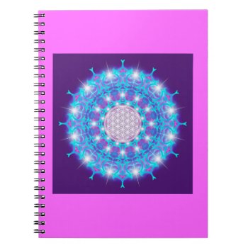 Flower Of Life/blume Des Lebens Stars Mandala Notebook by SpiritEnergyToGo at Zazzle
