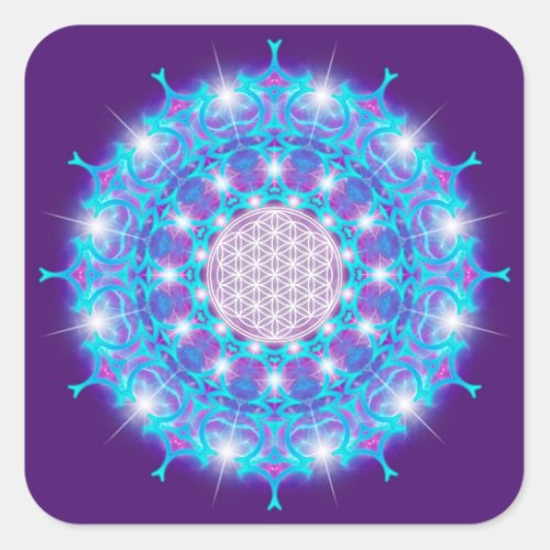 FLOWER OF LIFEBlume des Lebens Stars Mandala Square Sticker
