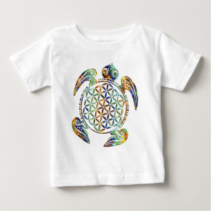 Flower of Life / Blume des Lebens - turtle colored Baby T-Shirt