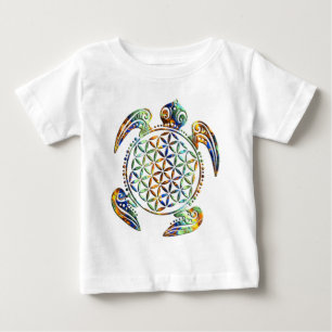 Flower of Life / Blume des Lebens - turtle colored Baby T-Shirt