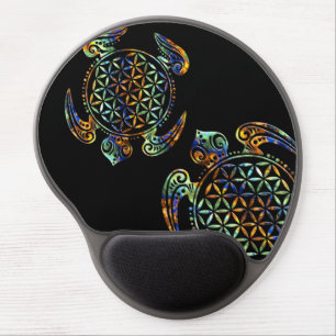 Flower of Life / Blume des Lebens - turtle colored Gel Mouse Pad