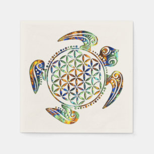 Flower of Life / Blume des Lebens - turtle colored Napkins