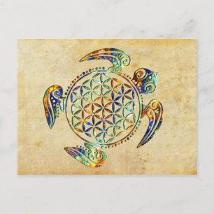 Flower of Life / Blume des Lebens - turtle colored Postcard