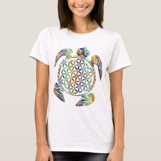 Flower of Life / Blume des Lebens - turtle colored T-Shirt