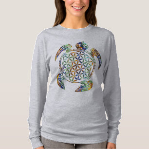 Flower of Life / Blume des Lebens - turtle colored T-Shirt