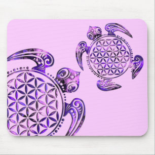 Flower of Life / Blume des Lebens - turtle purple Mouse Pad