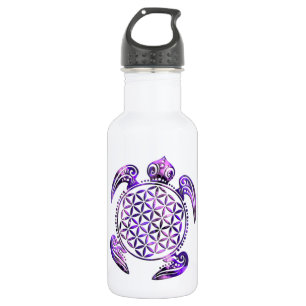 Flower of Life / Blume des Lebens - turtle purple Water Bottle