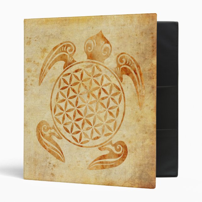Flower of Life / Blume des Lebens - turtle stone 3 Ring Binder (Front/Inside)