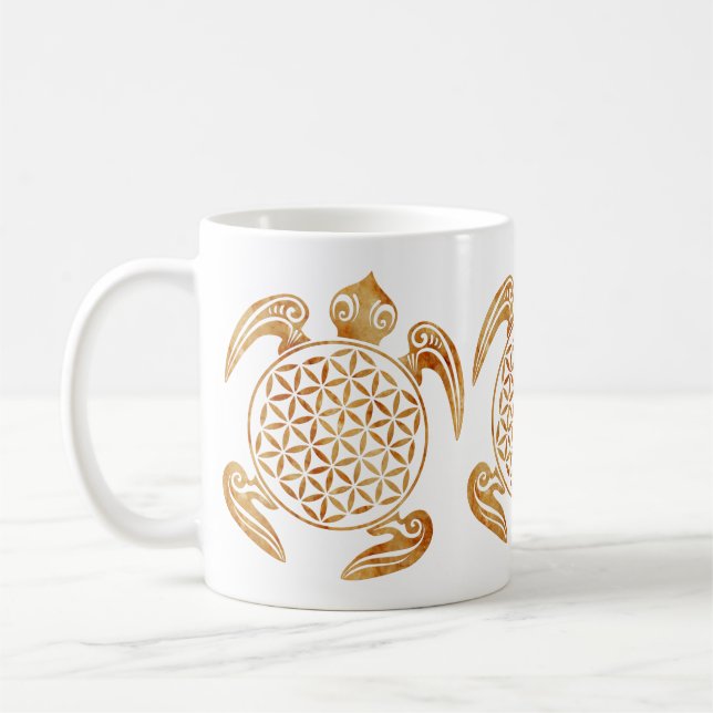 Flower of Life / Blume des Lebens - turtle stone Coffee Mug (Left)