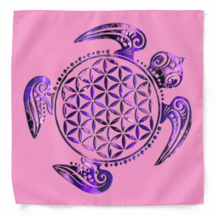 Flower of Life / Blume des Lebens - turtle violet Bandana