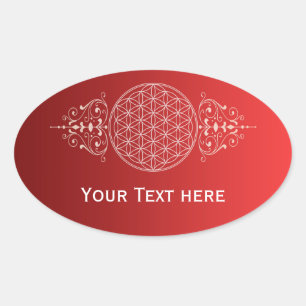 Flower of Life / Blume des Lebens - vintage Ia Oval Sticker