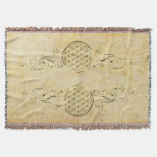 Flower of Life / Blume des Lebens - vintage IV Throw Blanket