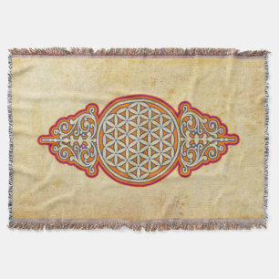 Flower of Life / Blume des Lebens - vintage VII Throw Blanket